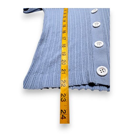 Ann Taylor Pastel Blue Fitted Ribbed Button Front Cardigan Top Size XS - Picture 7 of 9